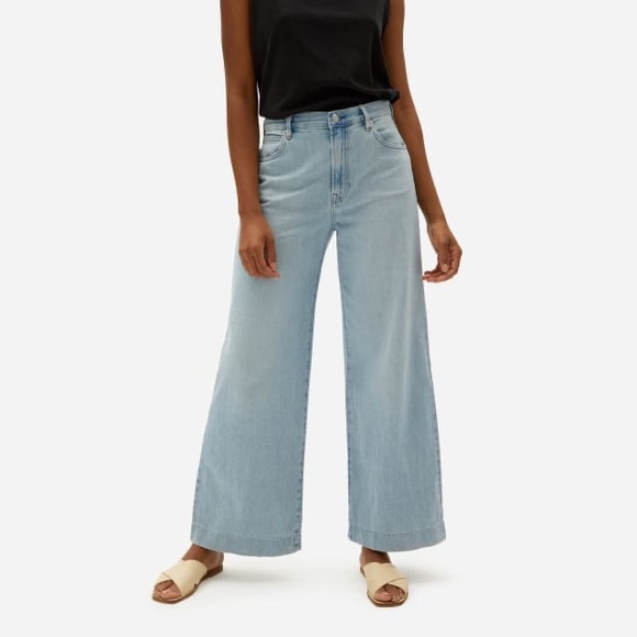 Everlane Denim - Everlane The Summer Wide Leg Light Wash High Rise Jean